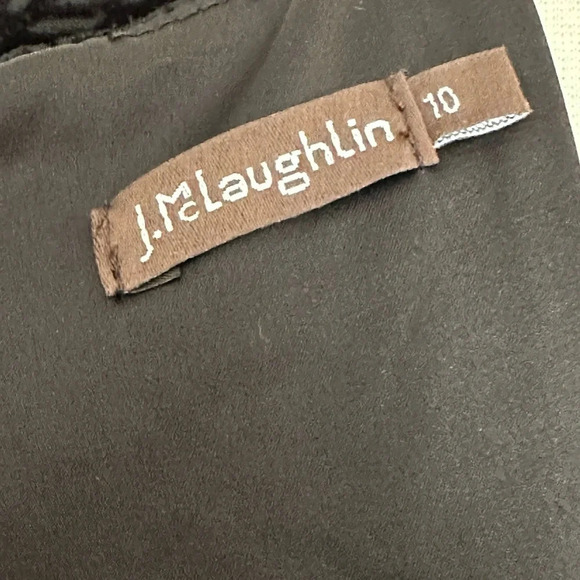 J. McLAUGHLIN Black Velvet Burnout Murphy Dress Office Siren Boardroom Size 10 - Picture 11 of 16